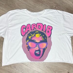 Cardi B Pop Art Graphic Crop Top Tee Size XL
